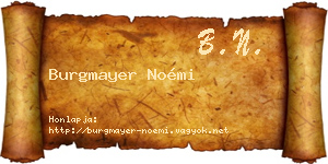 Burgmayer Noémi névjegykártya